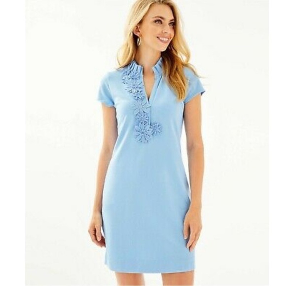 Lilly Pulitzer Clary Polo Dress M in Blue Peri NWT
